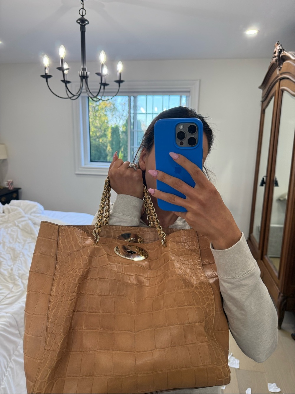 Mulberry Croc embroidered leather bag